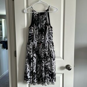 Black and white cocktail dress